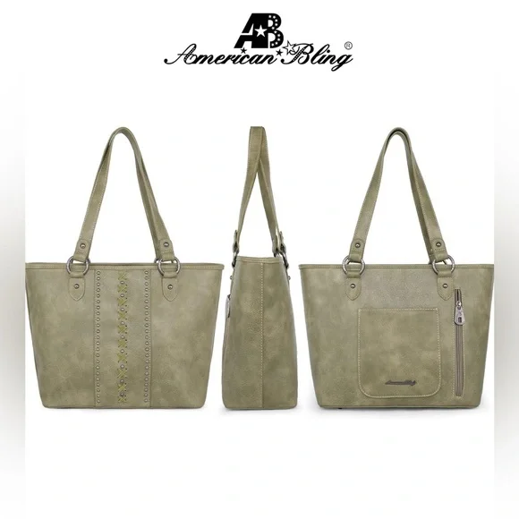 Tote Bag with Wallet Western Shoulder Bags Top-Handle and Handbag 2 PCS Set - Picture 3 of 7